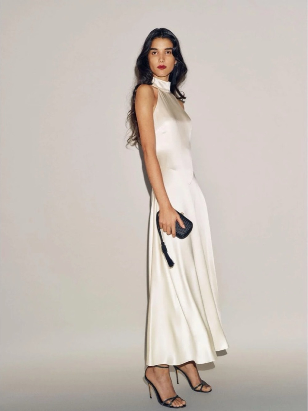 Reformation Katelyn ivory silk dress halter maxi gown bridal bride wedding white - Picture 1 of 11